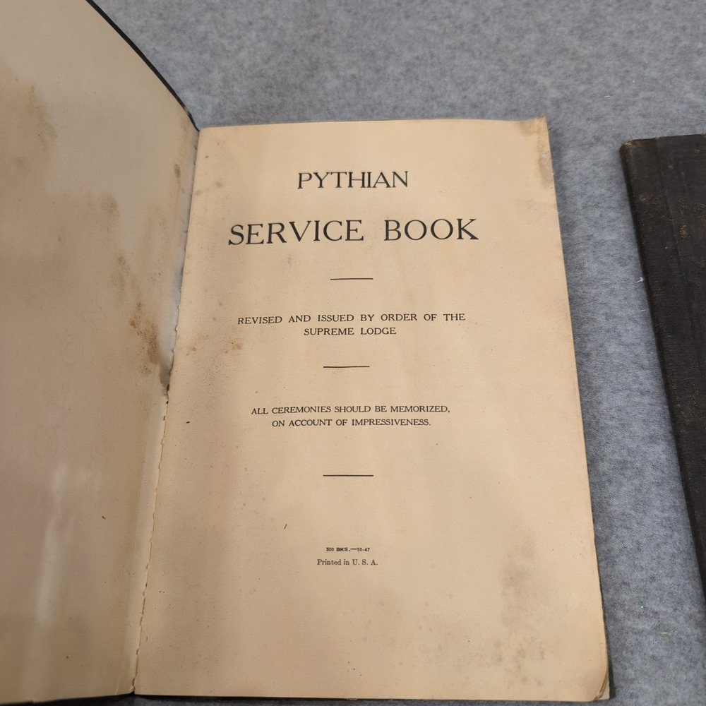 Vtg Knights of Pythias Pythian Service Book Ritual Manual Lot of 2 1890s 1947 - Picture 2 of 5